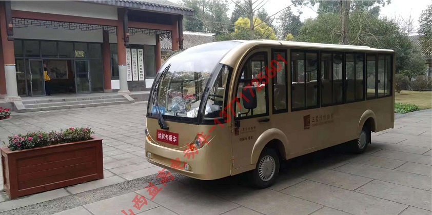 土豪金全封闭观光车